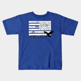 USA American Flag Vintage with eagle Patriotic Day 4th of July Kids T-Shirt